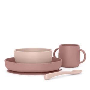 All Silicone Dinner Set Soft color 4 pcs Suavinex