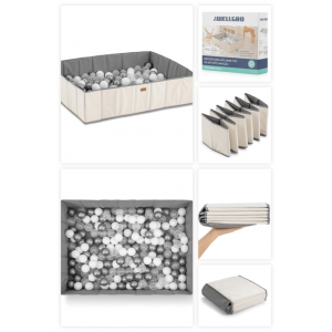 Πτυσσόμενη Μπαλοπισίνα εκρού με 150 μπαλάκια 