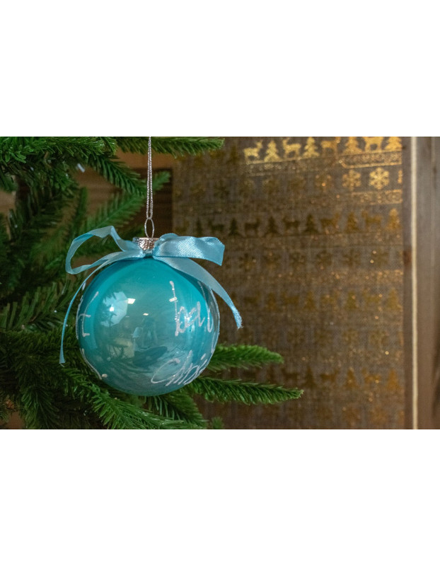 babys First Christmas Hanging Ball Ornament Ornament Glass White 8cm