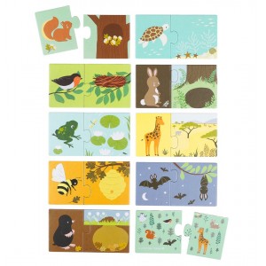 A Little Lovely Company: Puzzle Μαθαίνω τα ζωάκια και τα μέρη που ζουν