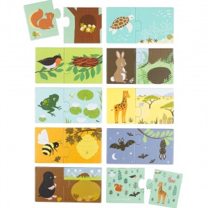 A Little Lovely Company: Puzzle Μαθαίνω τα ζωάκια και τα μέρη που ζουν