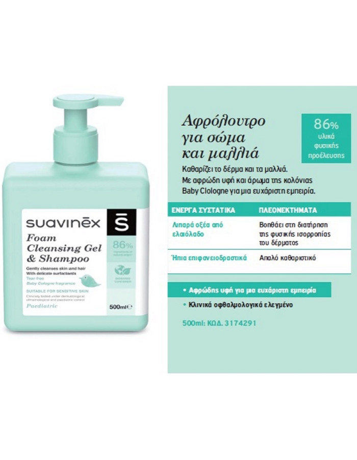 Suavinex 2 in 1 Shampoo & Shower Gel 500ml with Pump