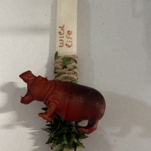 Handmade hippo candle