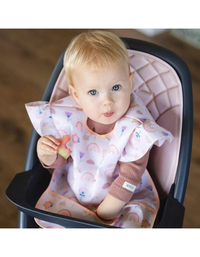 Babyono Waterproof Bib Fabric with Pocket Rainbow