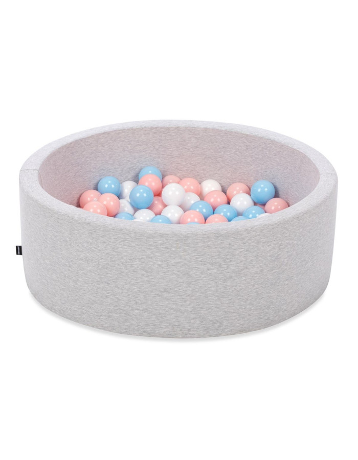 Ball Pit light grey with light blue / pink/ white balls