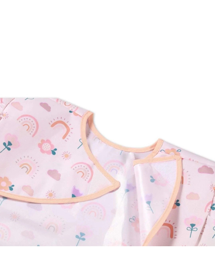 Babyono Waterproof Bib Fabric with Pocket Rainbow