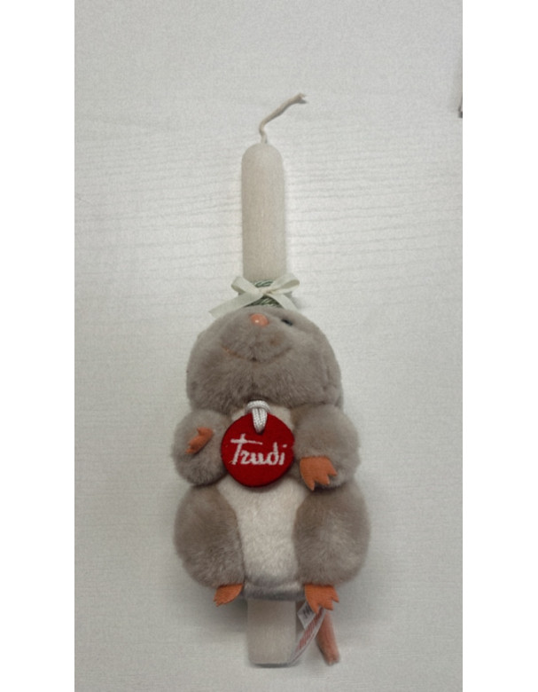 Handmade Easter candle with mouse Handmade Easter candle with mouse
