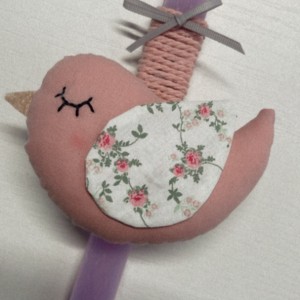 Handmade Easter candle with handmade bird
