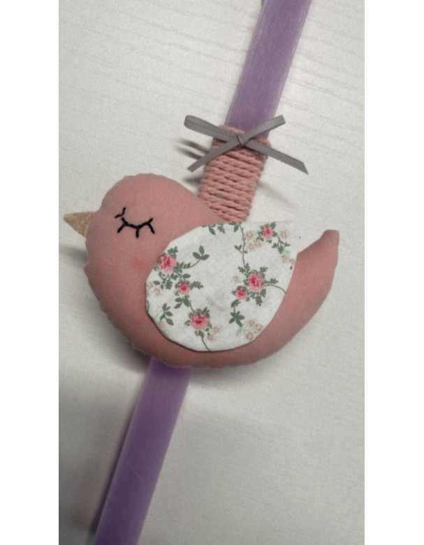 Handmade Easter candle with handmade bird Handmade Easter candle with handmade bird