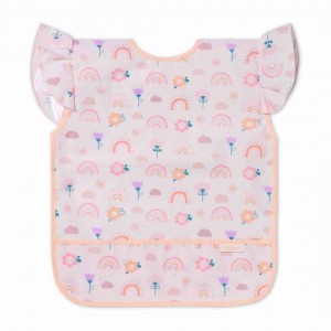 Babyono Waterproof Bib Fabric with Pocket Rainbow