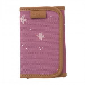 Fresk Billfold Birds Kids Wallet with Coins with Velcro Pink