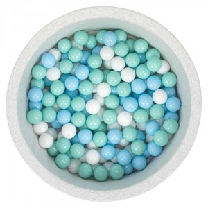 Ball Pit light grey with light blue / mint/ white balls