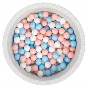 Ball Pit light grey with light blue / pink/ white balls