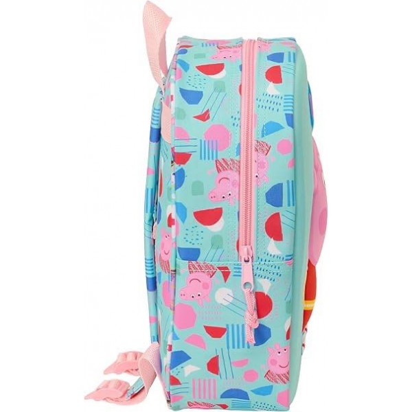 PEPPA Pig 3D Nursery Backpack, Adaptable to Cart, Easy Cleaning, Ideal for Children of Different Ages, Comfortable and Versatile, Quality and Strength, 22 x 10 x 27 cm