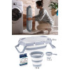 Wellgro 4-Piece Baby Bathtub Set, Baby Bathtub, Folding Bathtub 50 LT