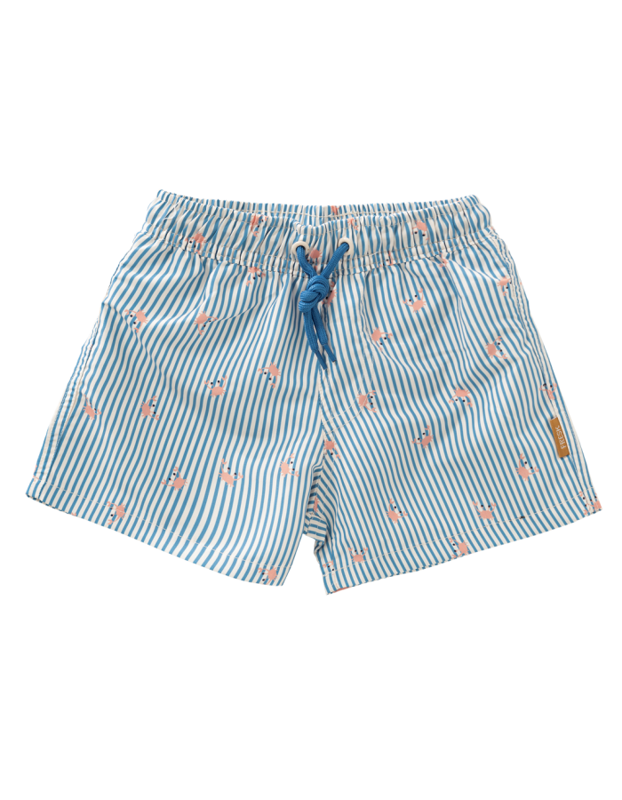 Fresk: Μαγιό βερμούδα με προστασία UV50 μπλέ Stripes & crabs