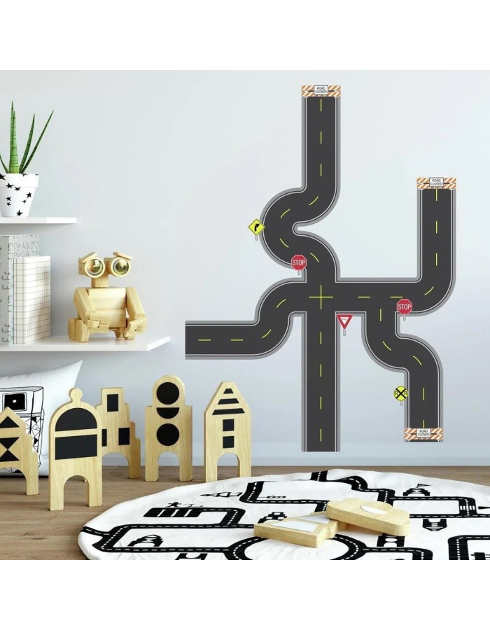 RoomMates Decor Kids Vinyl Wall Sticker Build A Road 60pcs