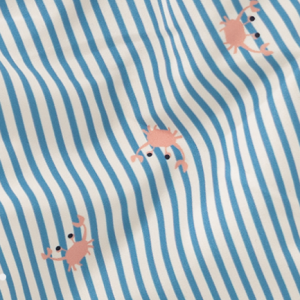 Fresk: Μαγιό βερμούδα με προστασία UV50 μπλέ Stripes & crabs