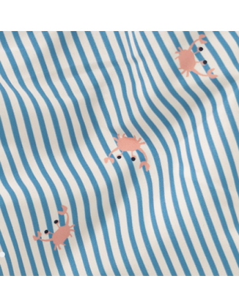 Fresk: Μαγιό βερμούδα με προστασία UV50 μπλέ Stripes & crabs Fresk: Μαγιό βερμούδα με προστασία UV50 μπλέ Stripes & crabs