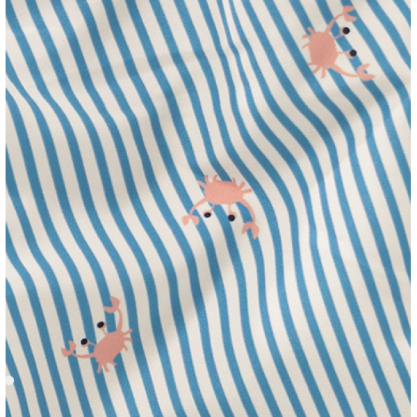 Fresk: Μαγιό βερμούδα με προστασία UV50 μπλέ Stripes & crabs