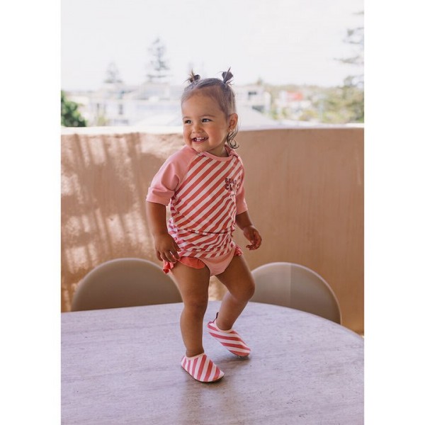 Σλιπ Μαγιό με Προστασία από τον Ήλιο Stripes Bloom&Blush 2-3 Ετών - Monnëka | 61-97541/1