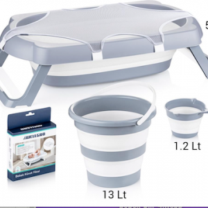 Wellgro 4-Piece Baby Bathtub Set, Baby Bathtub, Folding Bathtub 50 LT