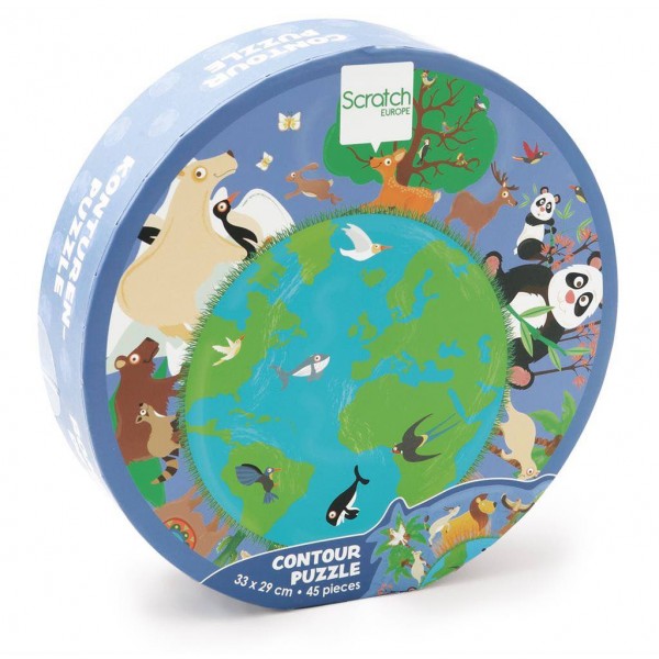 Kids παζλ ζώα του κόσμου Contour World for 4++ Years 45pcs Scratch Europe Kids παζλ ζώα του κόσμου Contour World for 4++ Years 45pcs Scratch Europe